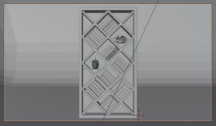 Hexagonal Bookshelf 3D model_1
