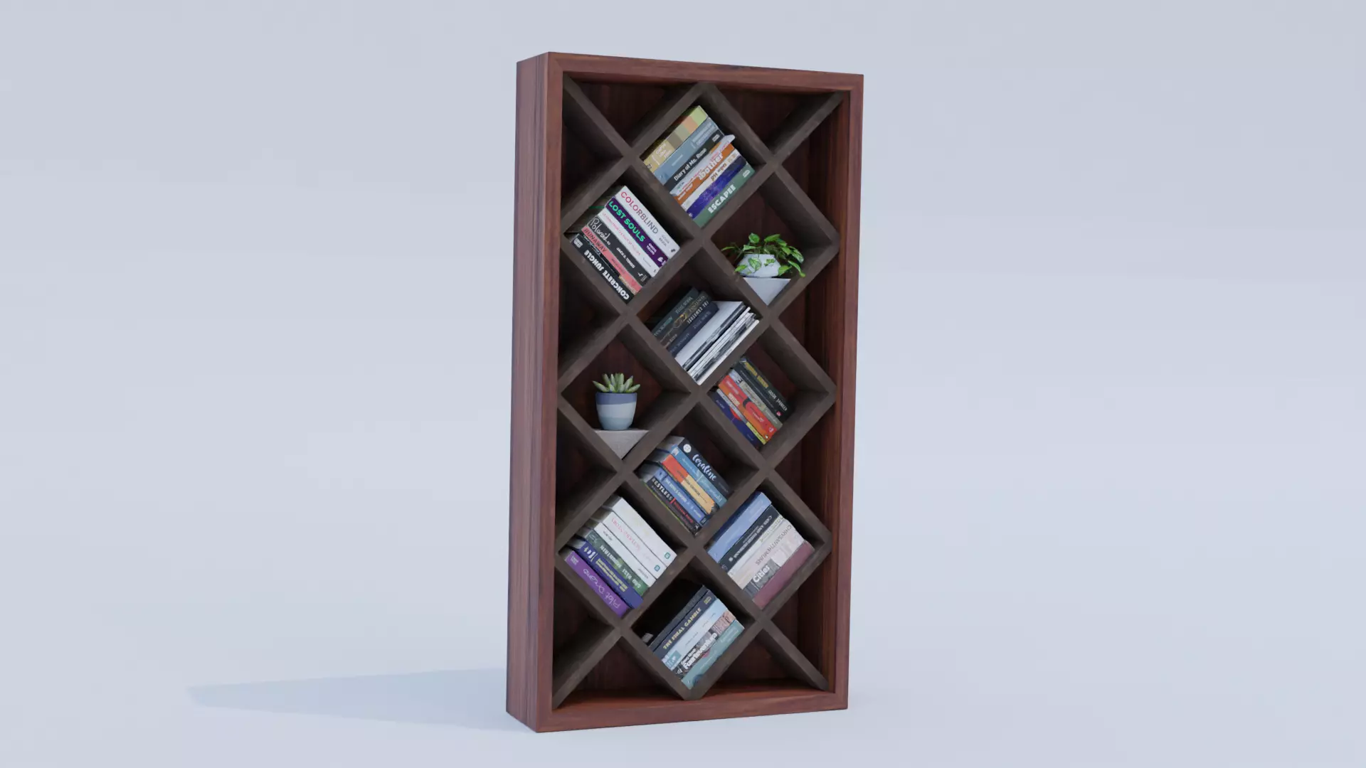Hexagonal Bookshelf 3D model_0