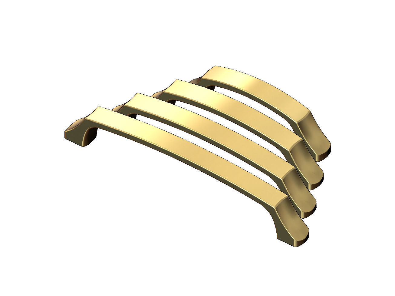 Cabinet drawer handle and pull N009 miniset 3D print model_1