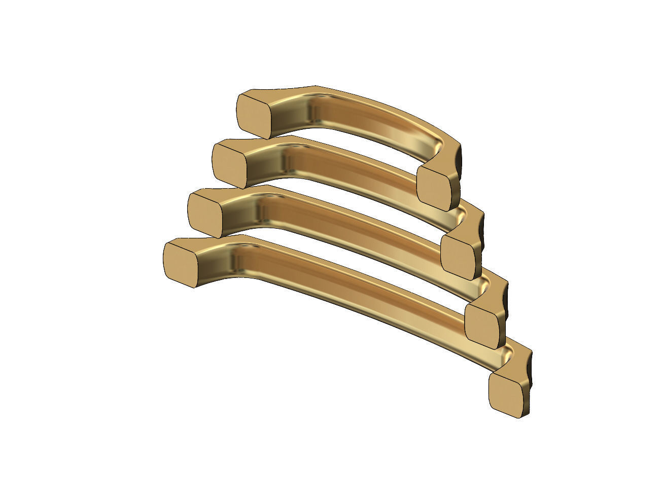 Cabinet drawer handle and pull N009 miniset 3D print model_3