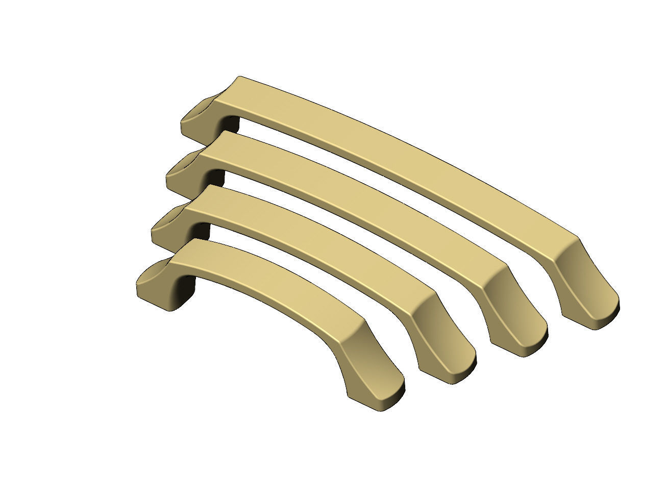 Cabinet drawer handle and pull N009 miniset 3D print model_4