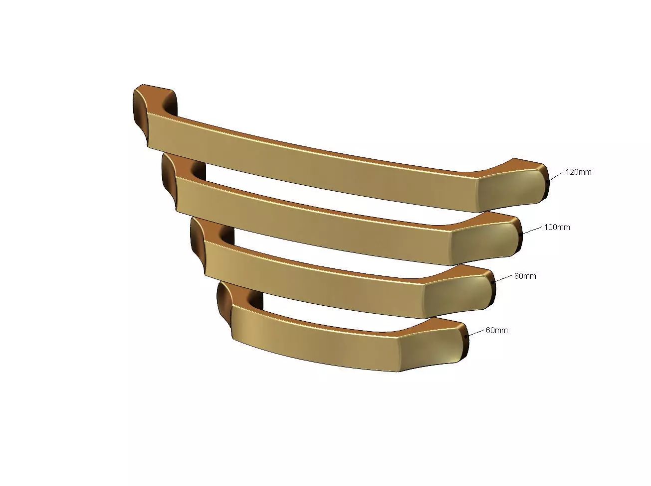 Cabinet drawer handle and pull N009 miniset 3D print model_0