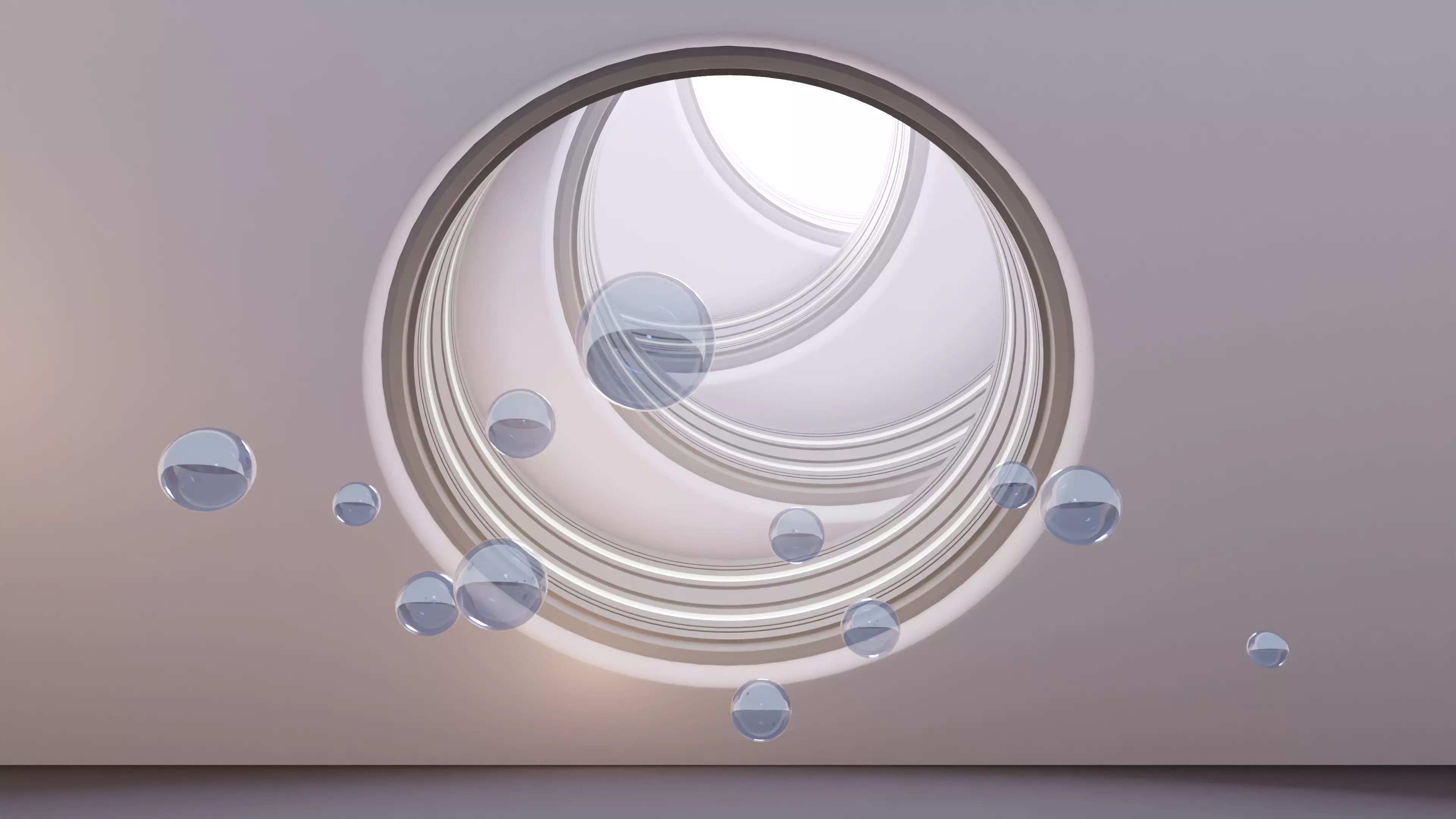 laboratory empty room with circular window 3D model