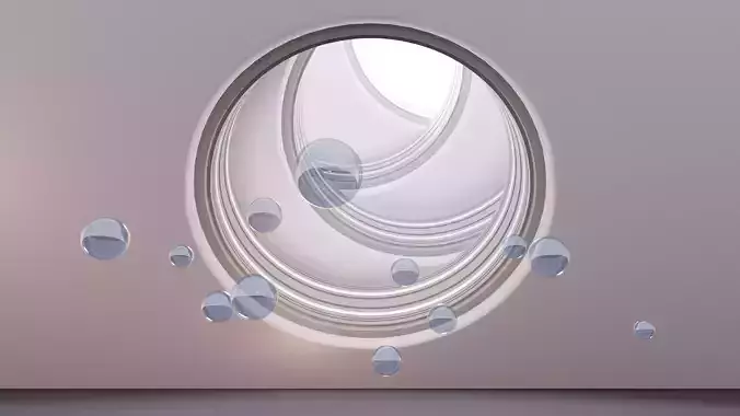 laboratory empty room with circular window