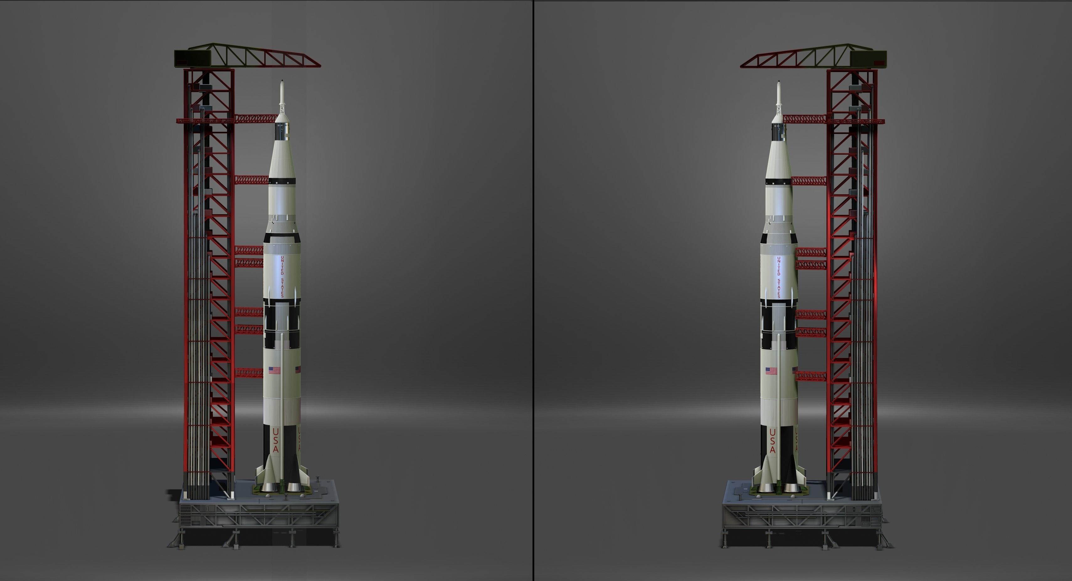 Nasa Saturn V Rocket and Launch Pad 3D model for 3D Printer 3D print model_5