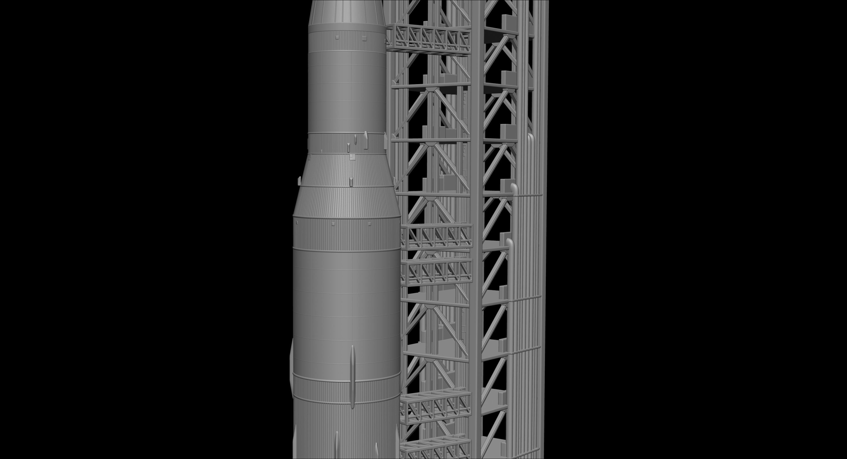 Nasa Saturn V Rocket and Launch Pad 3D model for 3D Printer 3D print model_13