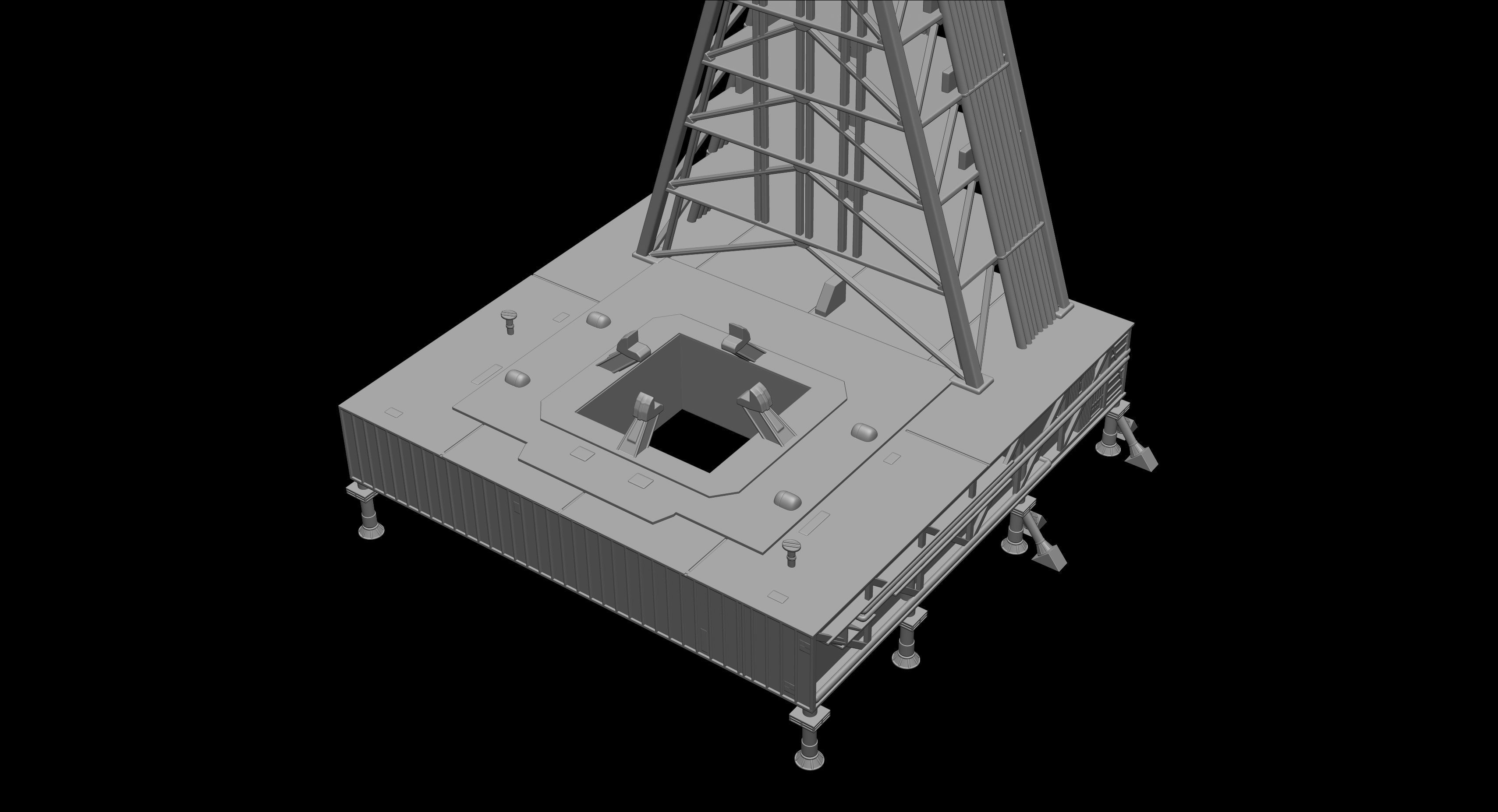 Nasa Saturn V Rocket and Launch Pad 3D model for 3D Printer 3D print model_17