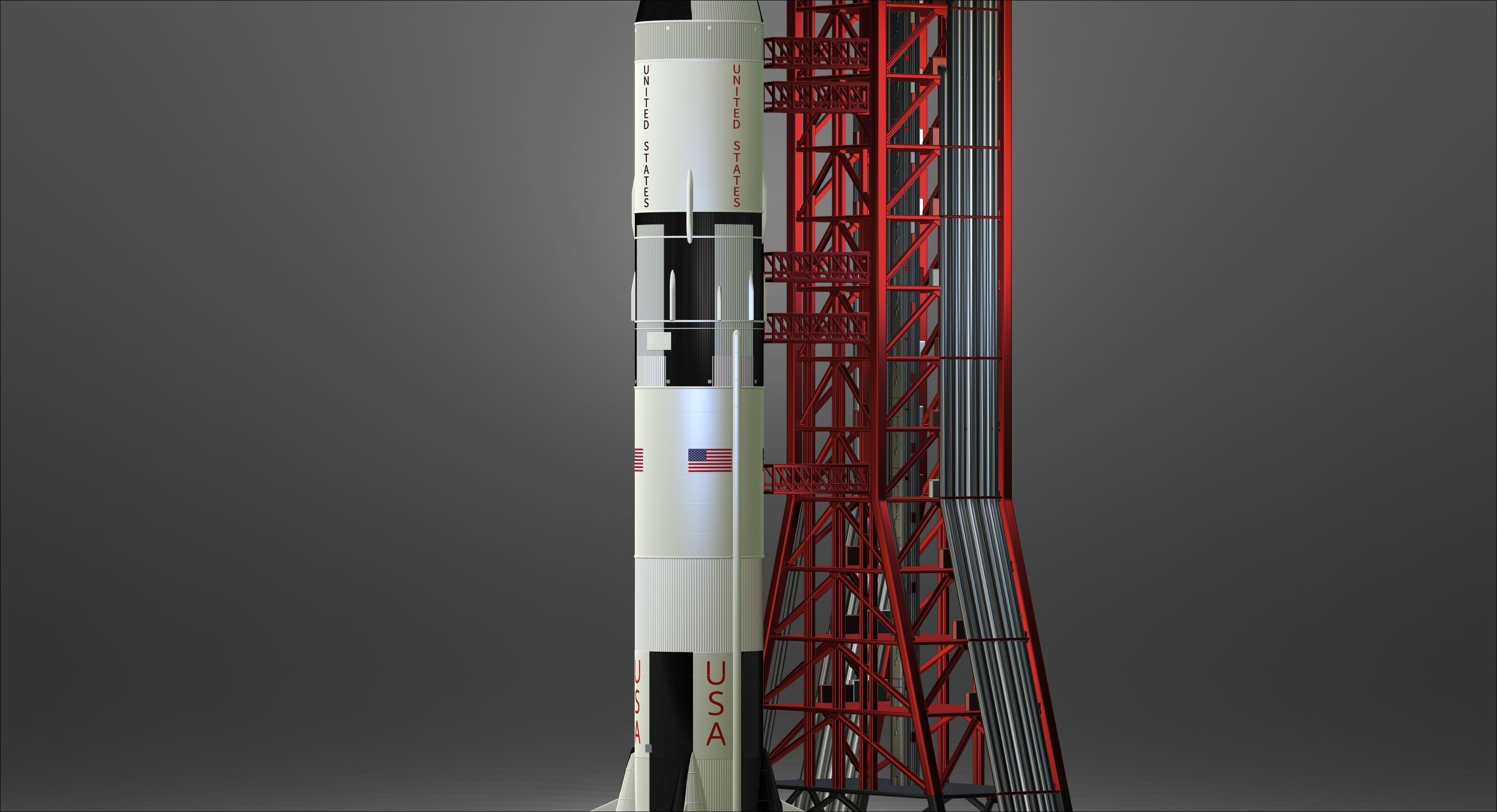 Nasa Saturn V Rocket and Launch Pad 3D model for 3D Printer 3D print model_7