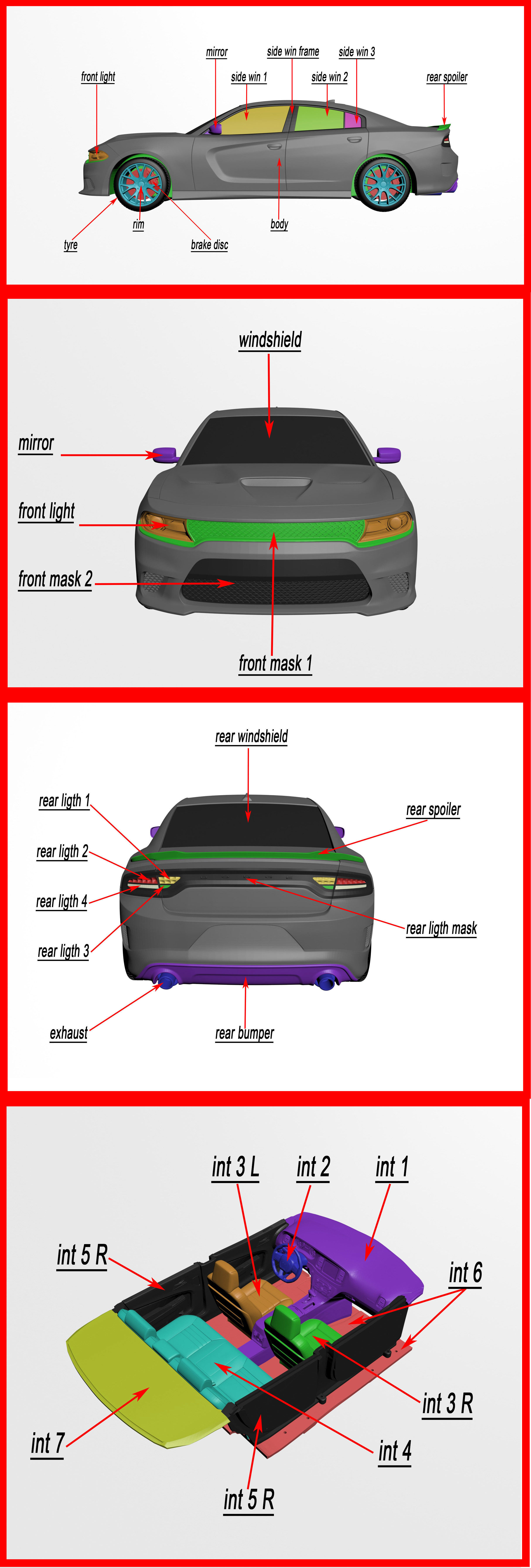 Dodge Charger SRT Hellcat Ready to Print STL Files 3D print model_16