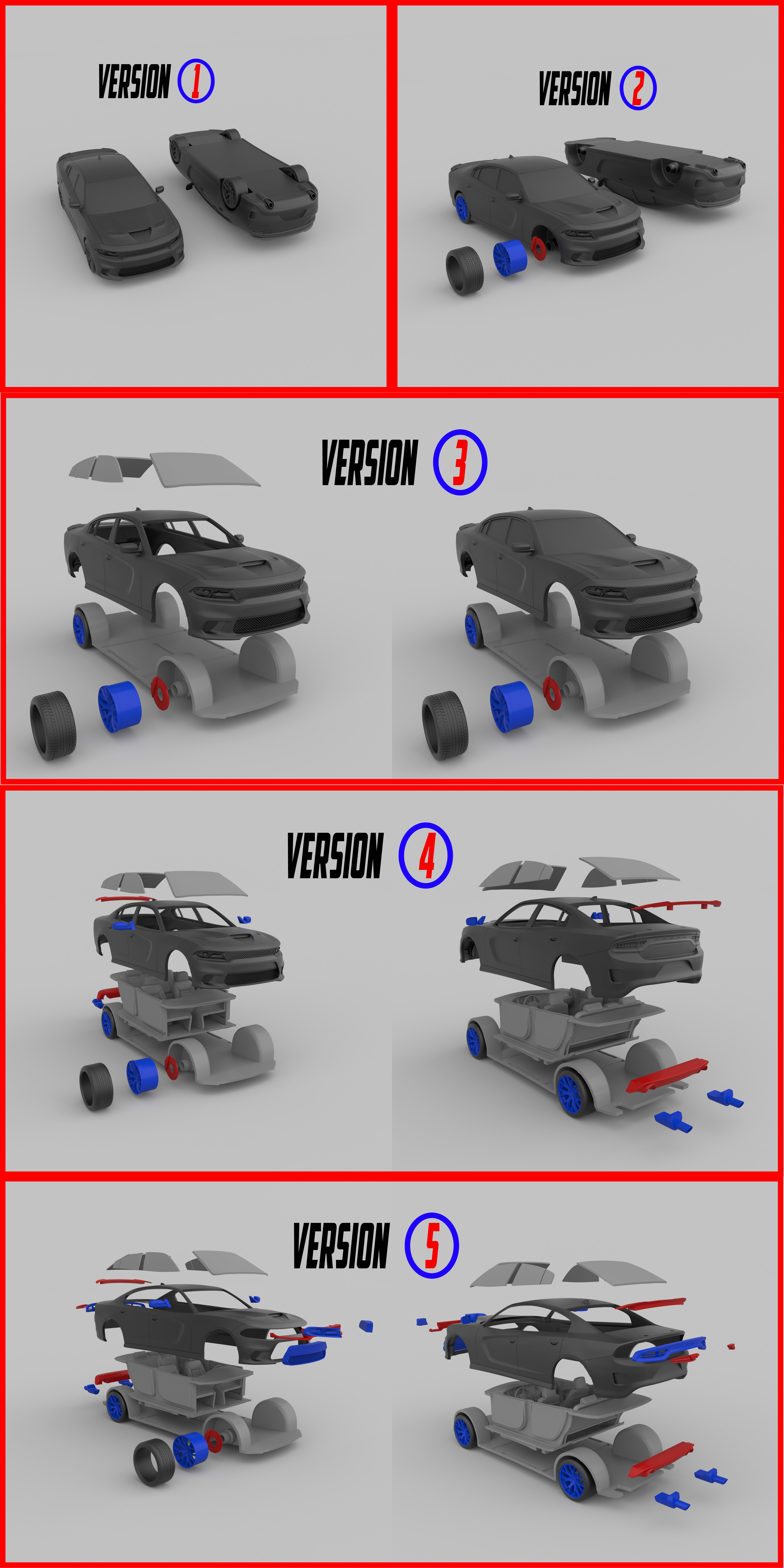 Dodge Charger SRT Hellcat Ready to Print STL Files 3D print model_15