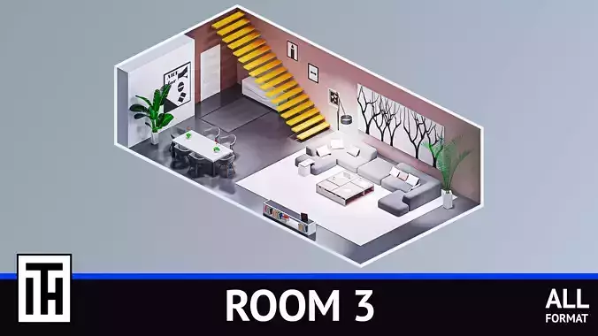 Room 3 living with stairs