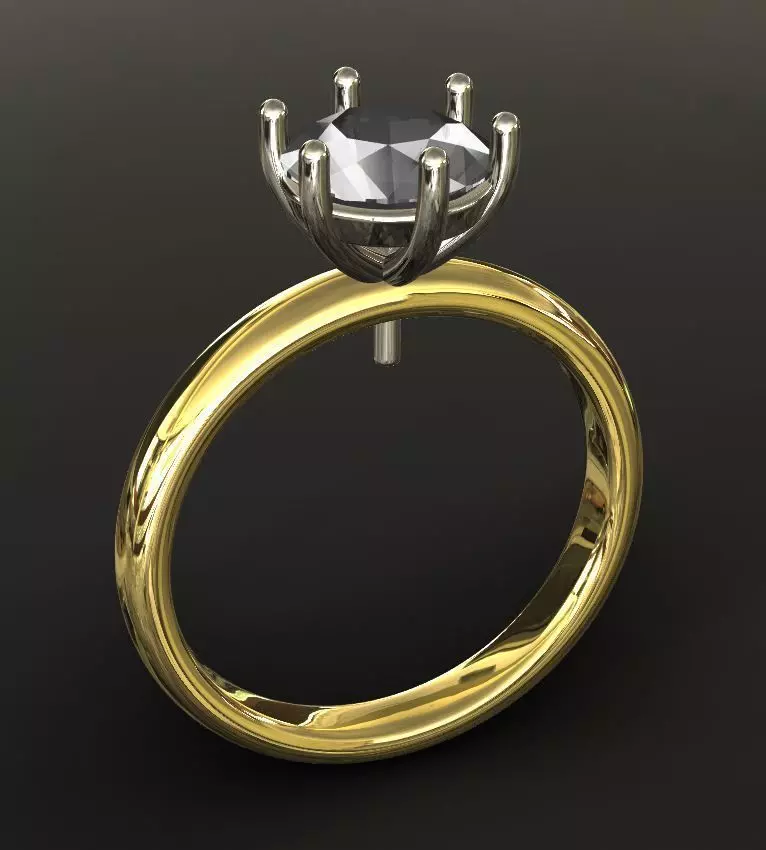 Solitaire - Six Claw - Two Piece - Simple Modern Style 3D print model_0