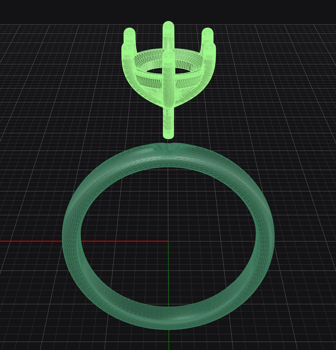 Solitaire - Six Claw - Two Piece - Simple Modern Style 3D print model_2