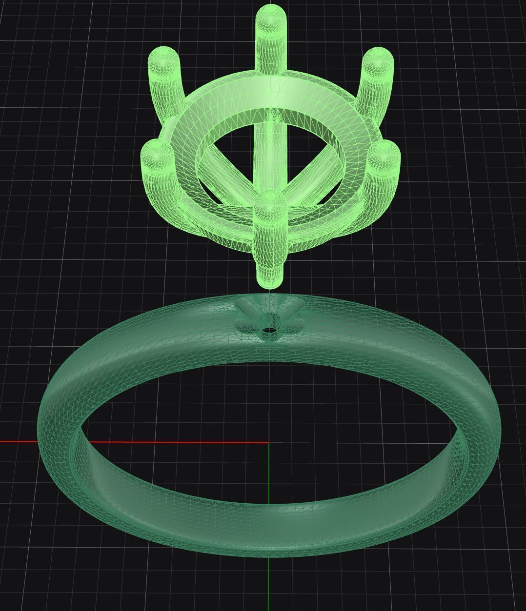 Solitaire - Six Claw - Two Piece - Simple Modern Style 3D print model_1