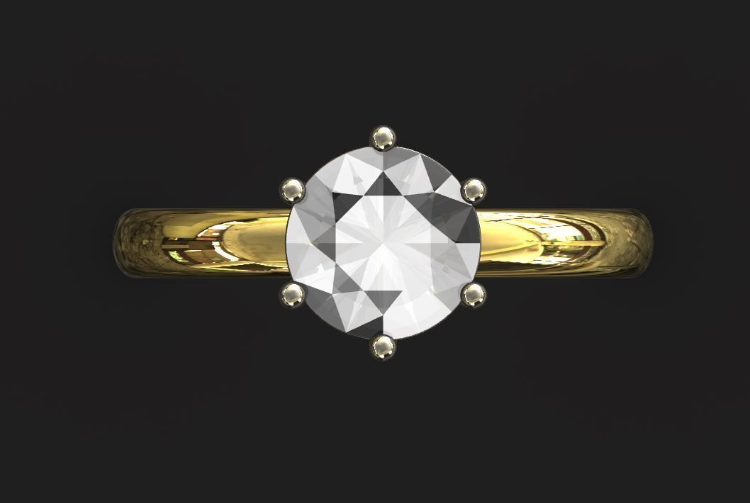 Solitaire - Six Claw - Two Piece - Simple Modern Style 3D print model_6