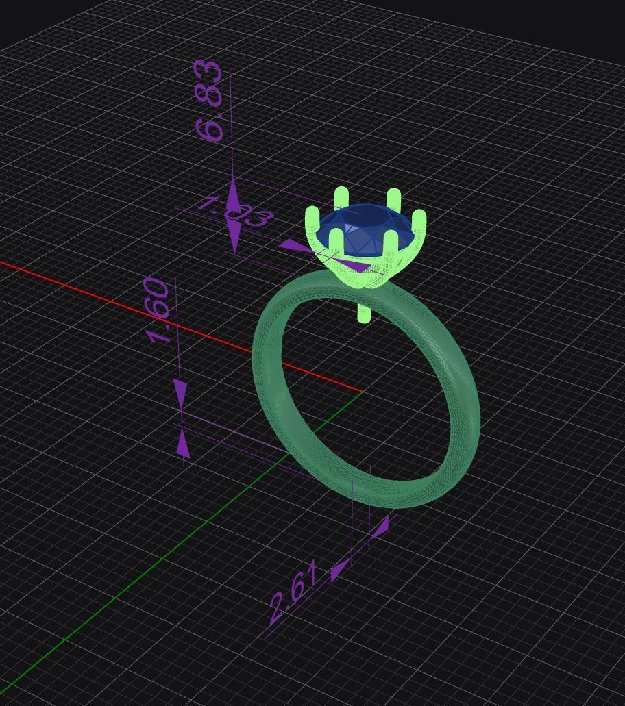 Solitaire - Six Claw - Two Piece - Simple Modern Style 3D print model_9