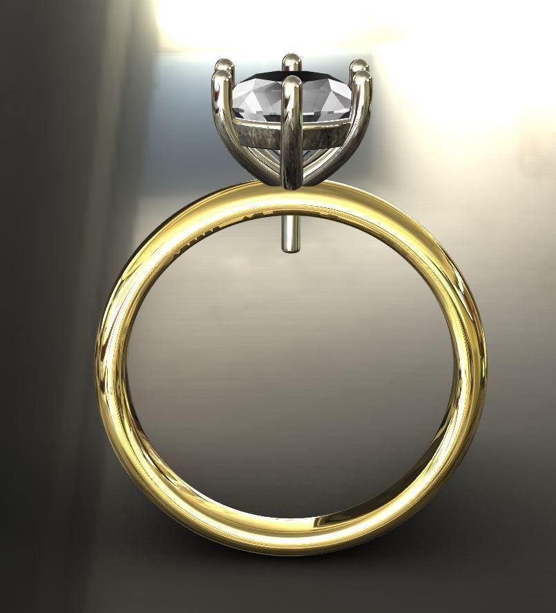 Solitaire - Six Claw - Two Piece - Simple Modern Style 3D print model_3