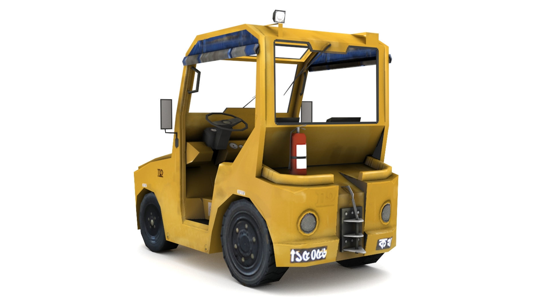 TLD JST-25 Baggage Tractor Low-poly 3D model_9