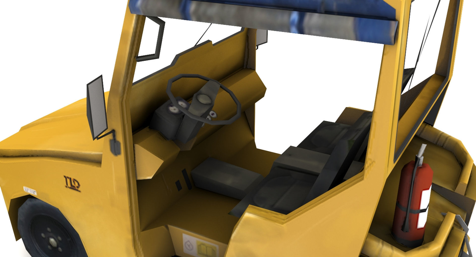 TLD JST-25 Baggage Tractor Low-poly 3D model_6
