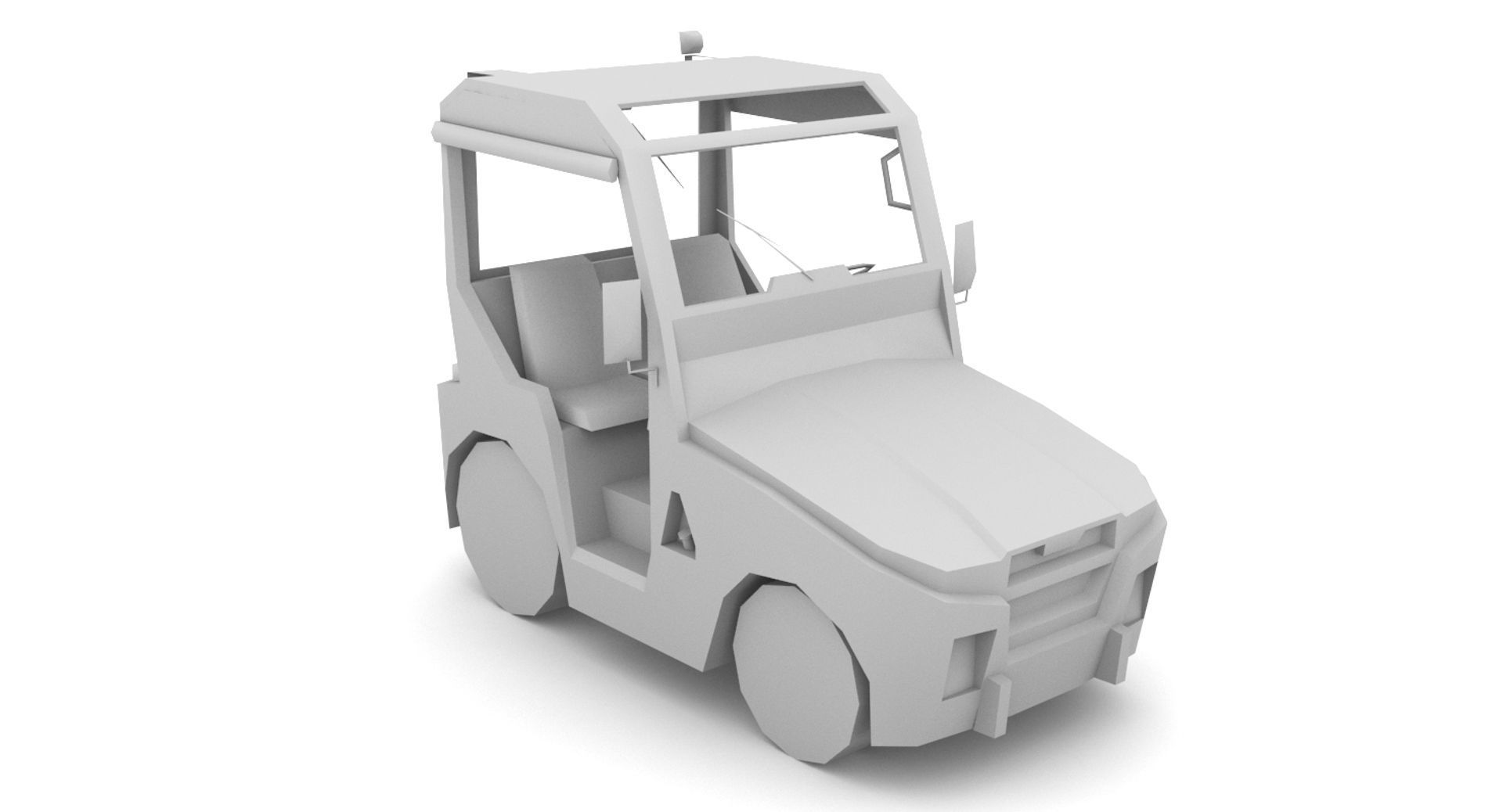 TLD JST-25 Baggage Tractor Low-poly 3D model_13
