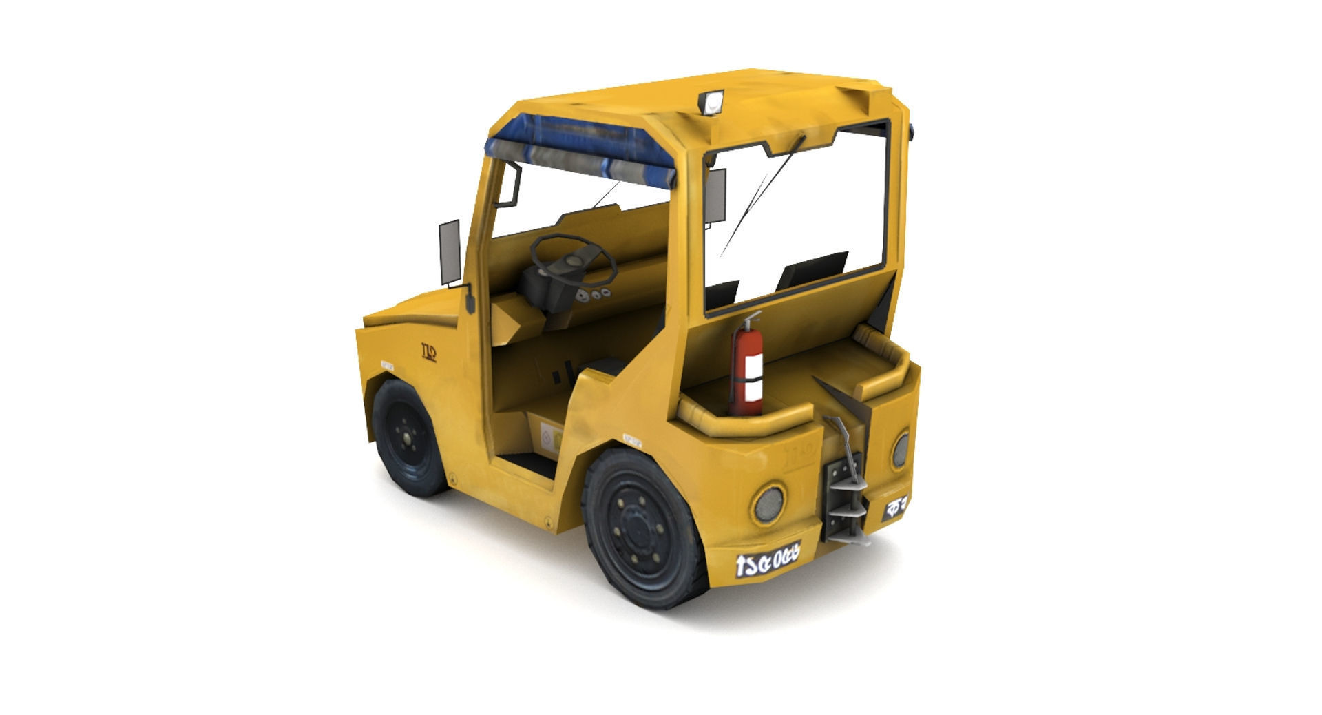 TLD JST-25 Baggage Tractor Low-poly 3D model_2