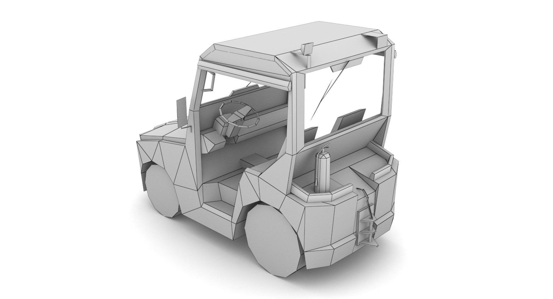 TLD JST-25 Baggage Tractor Low-poly 3D model_15
