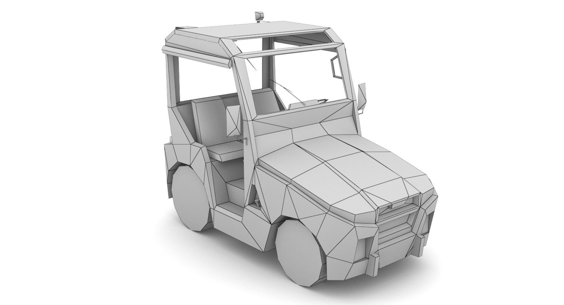 TLD JST-25 Baggage Tractor Low-poly 3D model_16