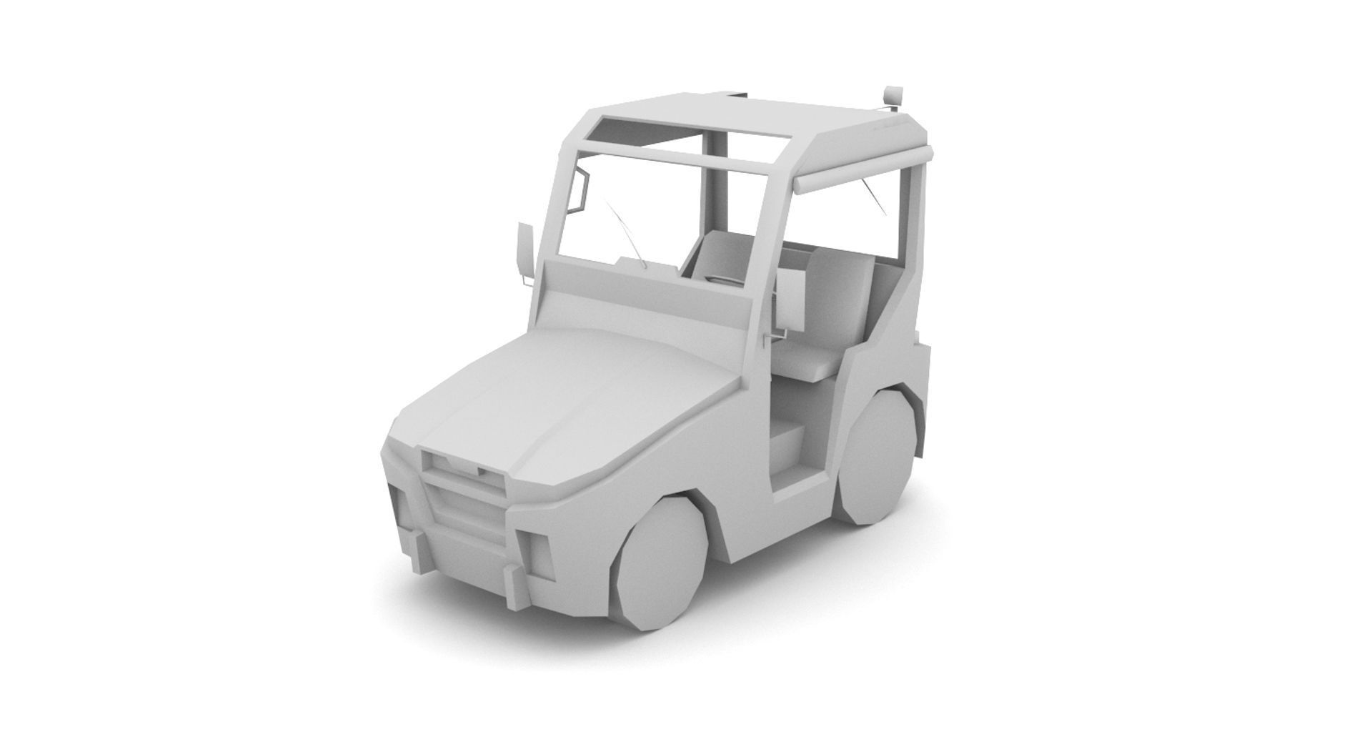 TLD JST-25 Baggage Tractor Low-poly 3D model_10