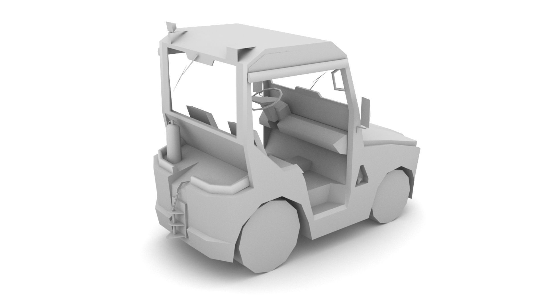 TLD JST-25 Baggage Tractor Low-poly 3D model_12