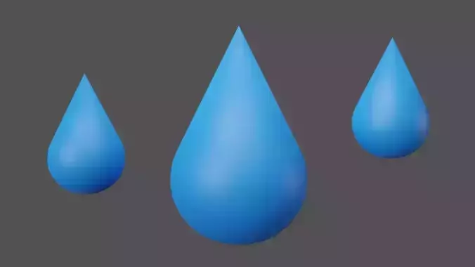 Rain Drop Low-poly 3D model