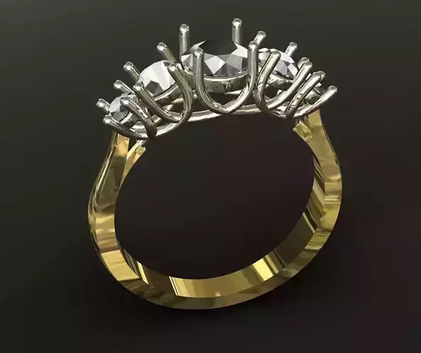 Five Stone Eternity Style Ring - two piece - Classic Style