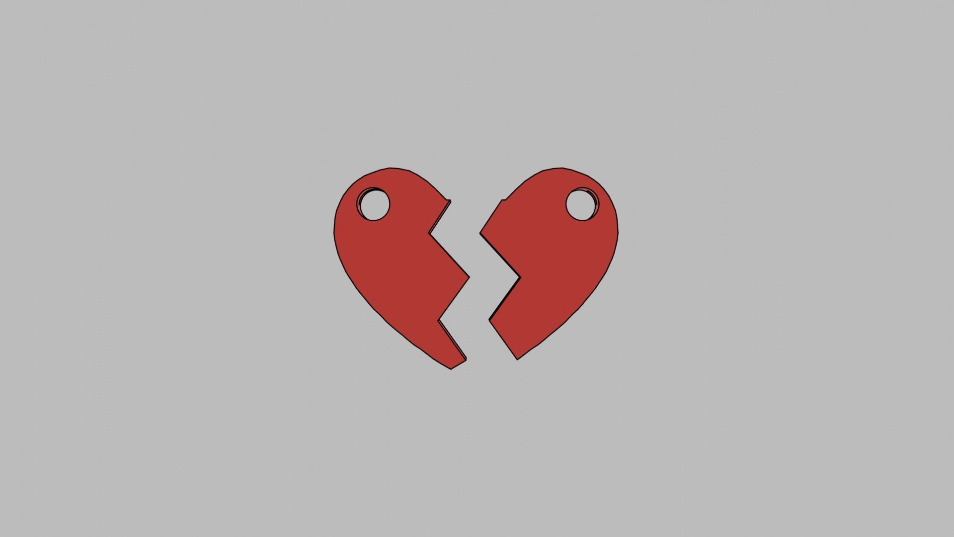 Shared heart keychain Free 3D print model_1