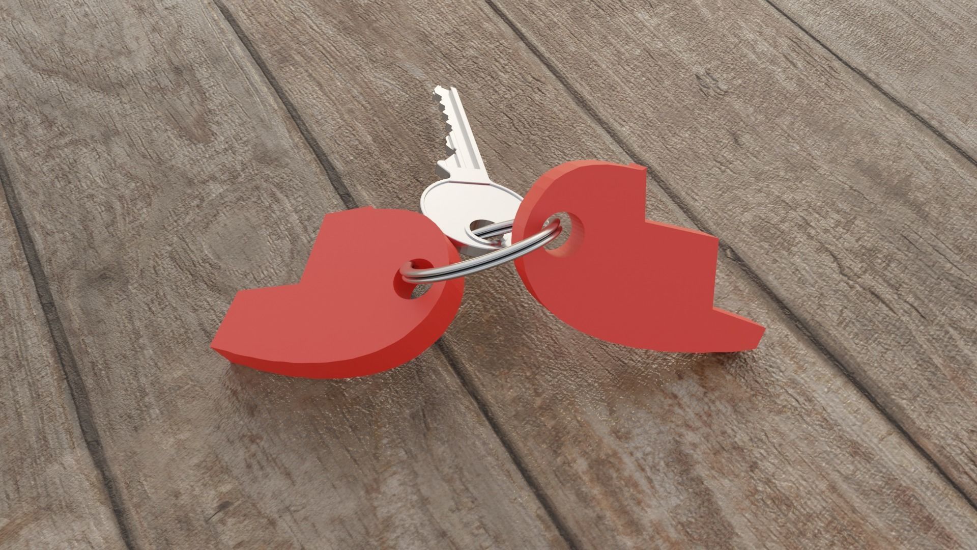 Shared heart keychain Free 3D print model_2
