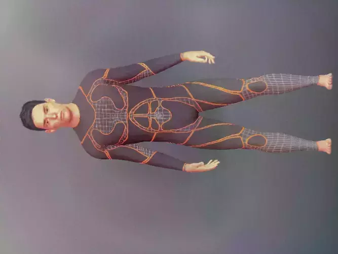 Character 3d man in body suit