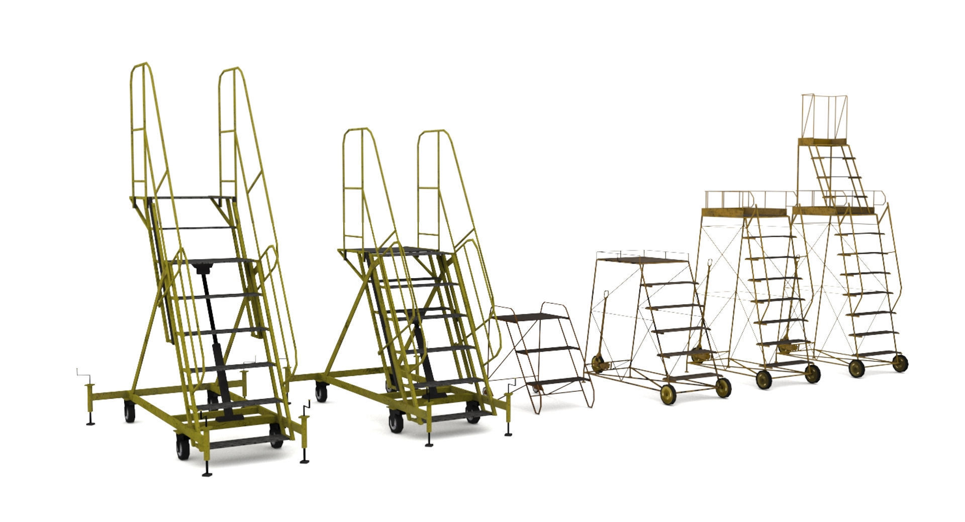 Airfield ladders Low-poly 3D model_9