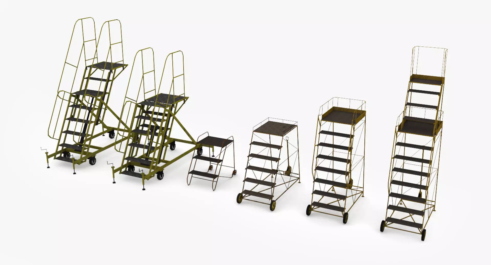 Airfield ladders Low-poly 3D model_0