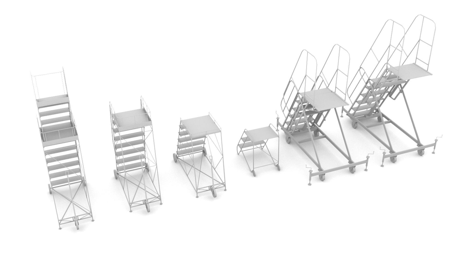 Airfield ladders Low-poly 3D model_12