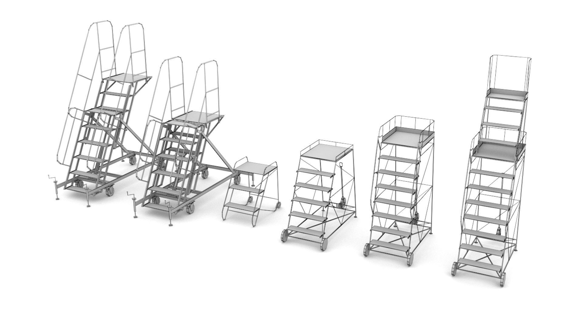 Airfield ladders Low-poly 3D model_14
