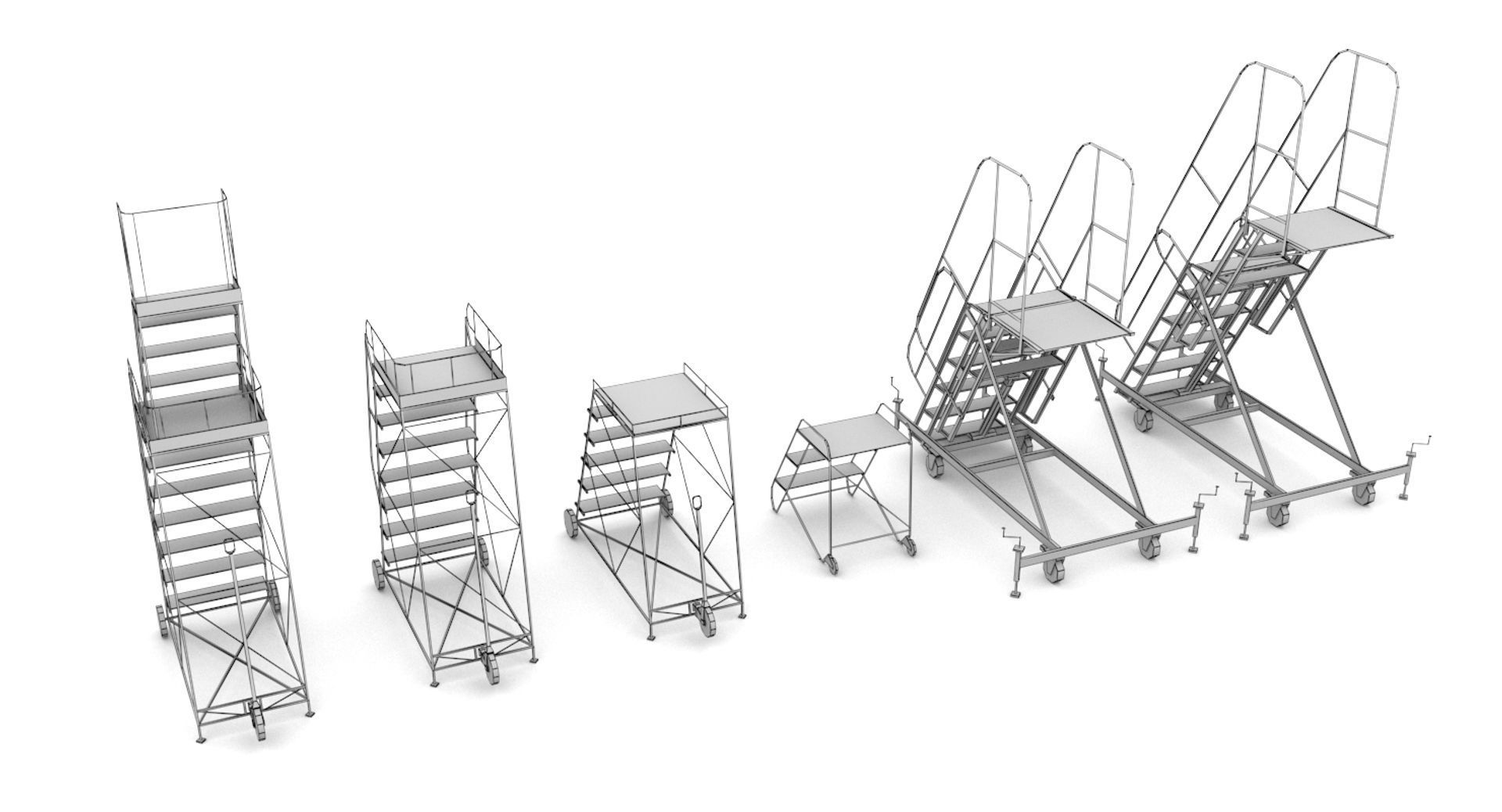 Airfield ladders Low-poly 3D model_15