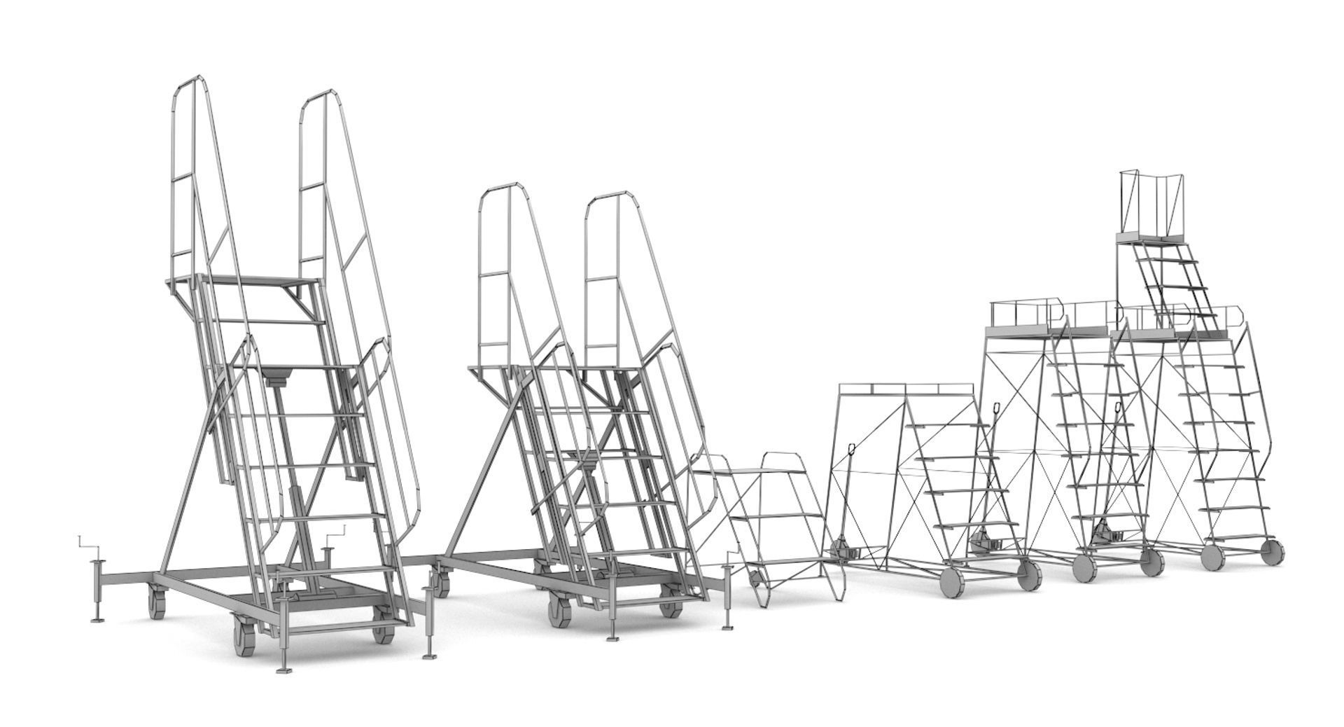 Airfield ladders Low-poly 3D model_16
