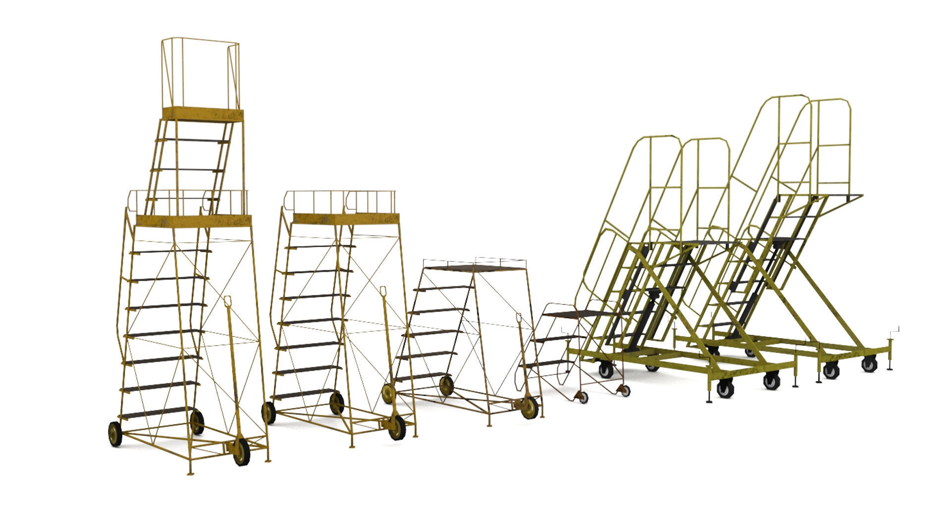 Airfield ladders Low-poly 3D model_10
