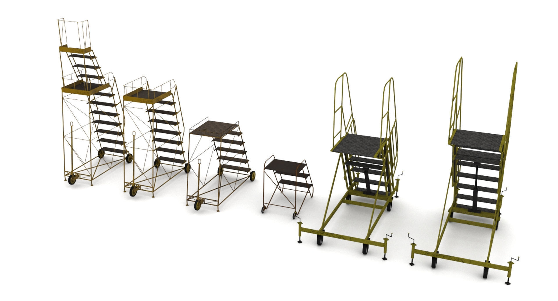 Airfield ladders Low-poly 3D model_2