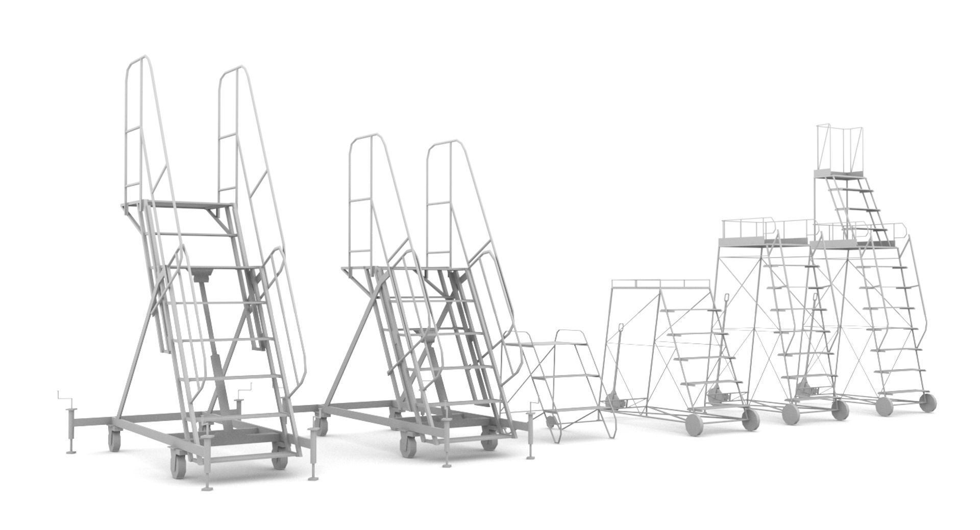 Airfield ladders Low-poly 3D model_13
