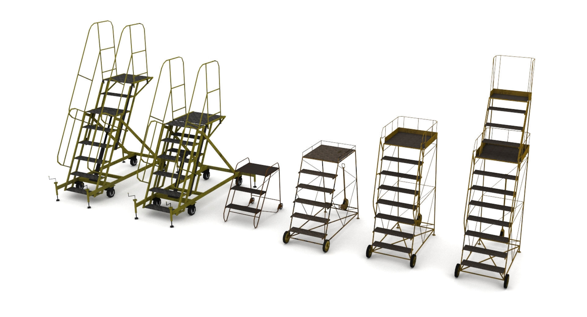Airfield ladders Low-poly 3D model_1