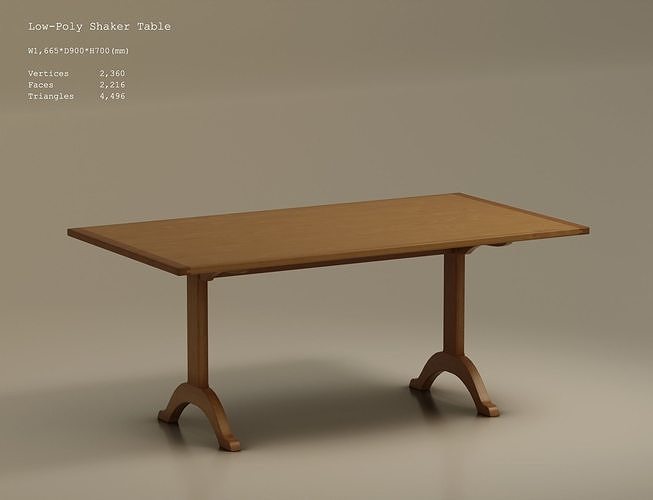 Low-Poly Shaker Table Low-poly 3D model