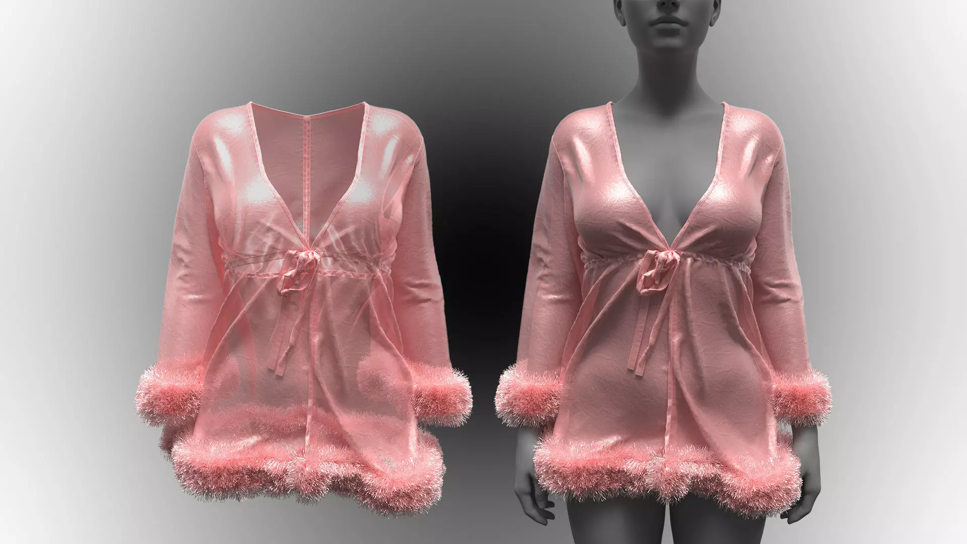Quartz Pink Babydoll Fitted to Gen8 Body Mesh 3D model