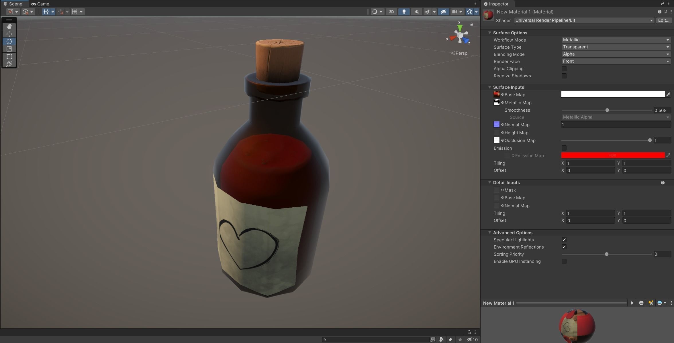 Stylized Bottle Alchemy Potion Low-poly 3D model_10