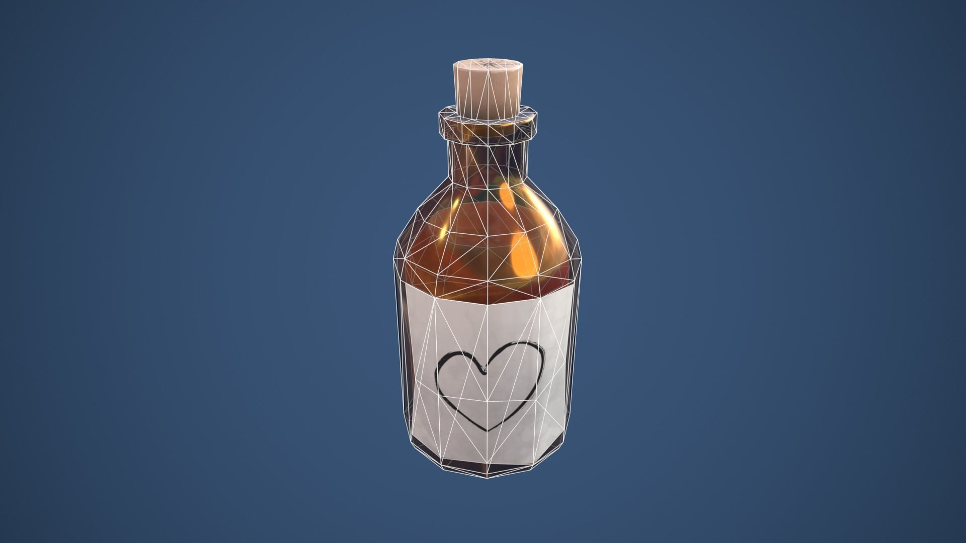 Stylized Bottle Alchemy Potion Low-poly 3D model_4