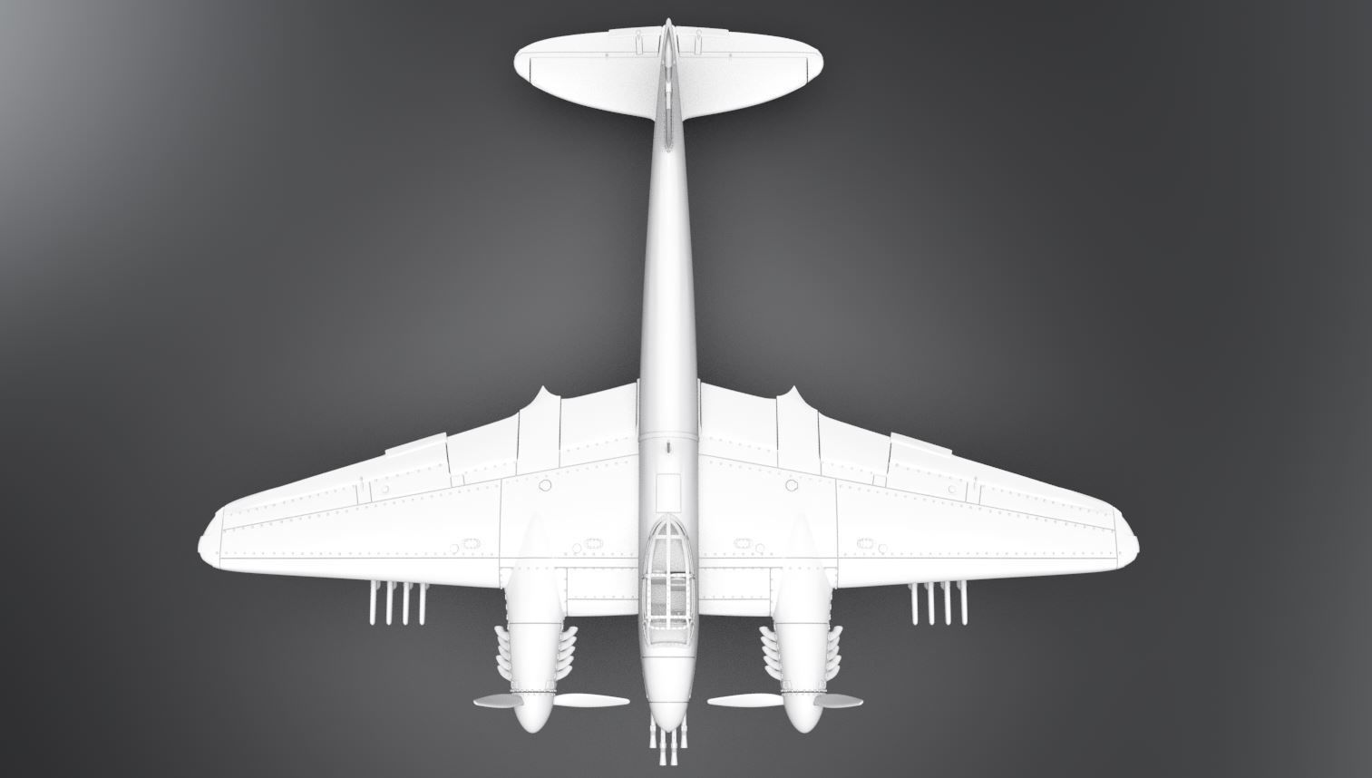 De Havilland Mosquito dh98 A52 Scale model 3D print model_3
