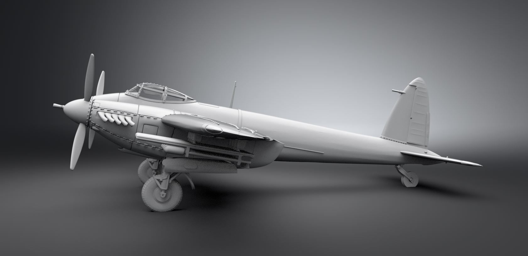 De Havilland Mosquito dh98 A52 Scale model 3D print model_1